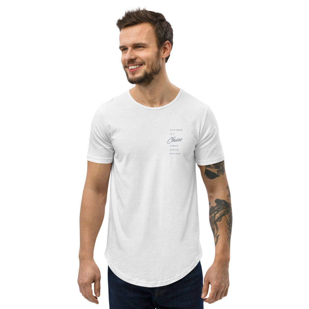 Happiness Is A Choice Men's Curved Hem T-Shirt