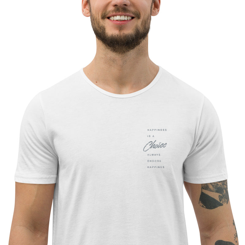 Happiness Is A Choice Men's Curved Hem T-Shirt