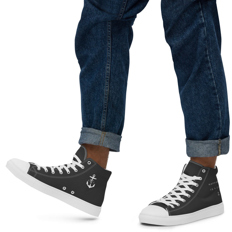 Happiness Men’s high top Dark Grey