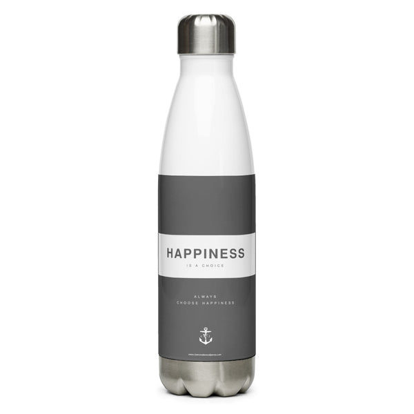 Happiness Is A Choice Water Bottle Grey