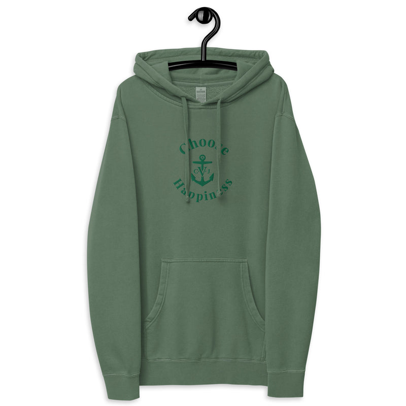 Choose Happiness Unisex pigment-dyed hoodie