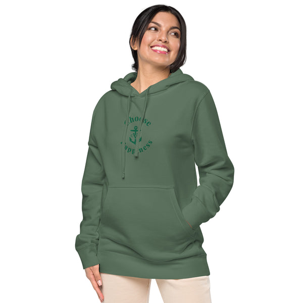 Choose Happiness Unisex pigment-dyed hoodie