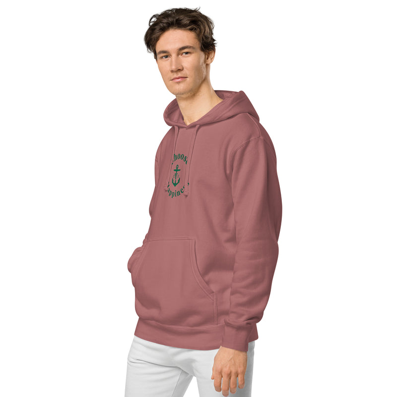 Choose Happiness Unisex pigment-dyed hoodie