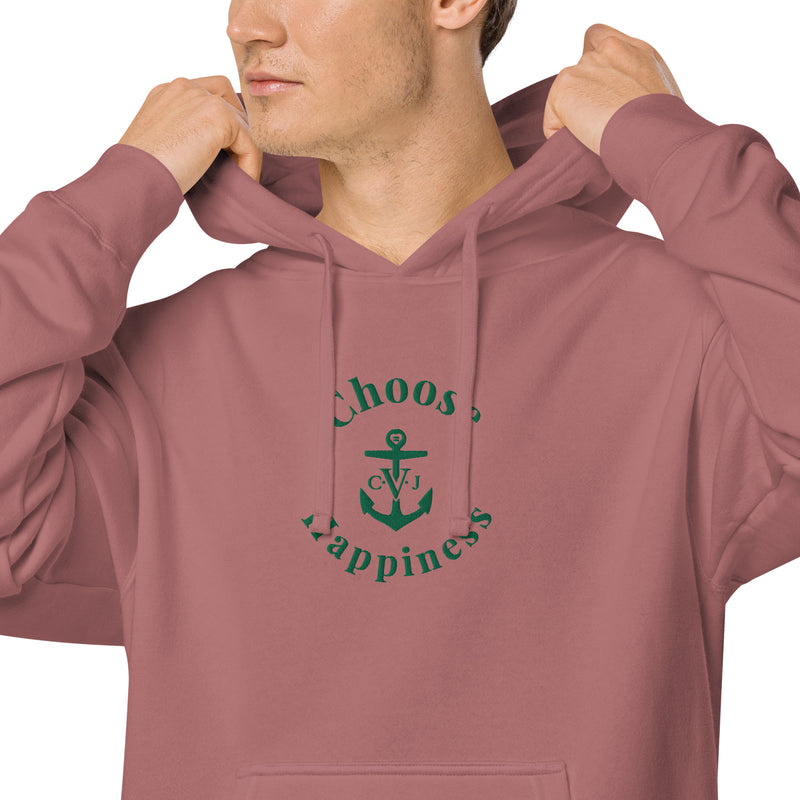 Choose Happiness Unisex pigment-dyed hoodie