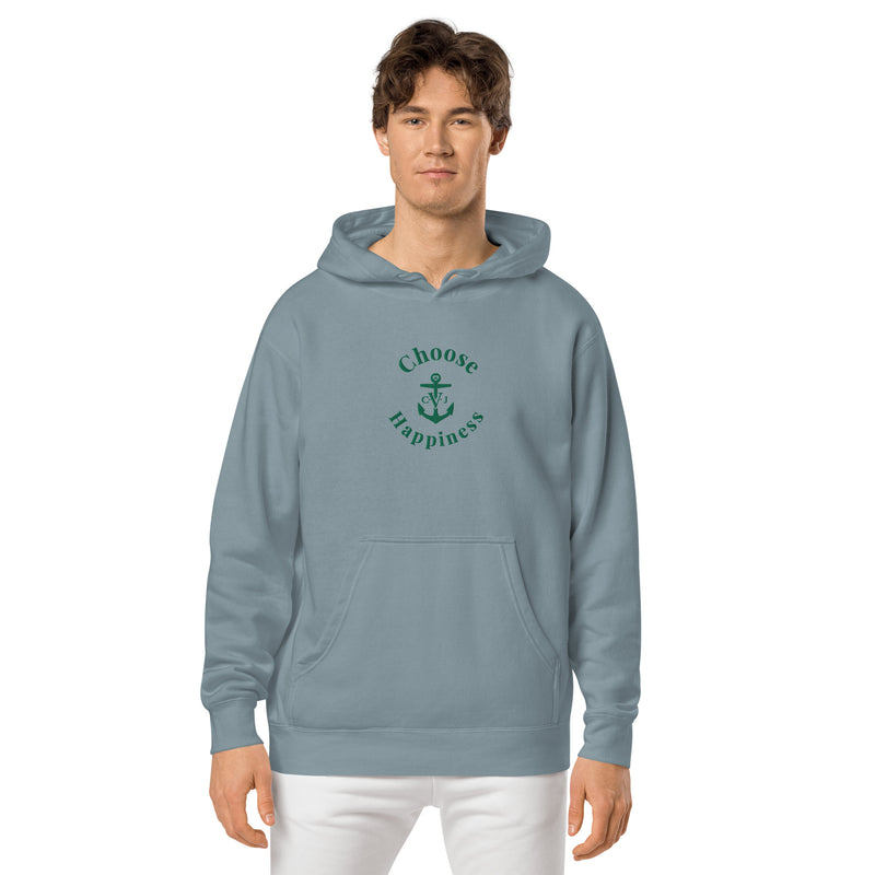 Choose Happiness Unisex pigment-dyed hoodie