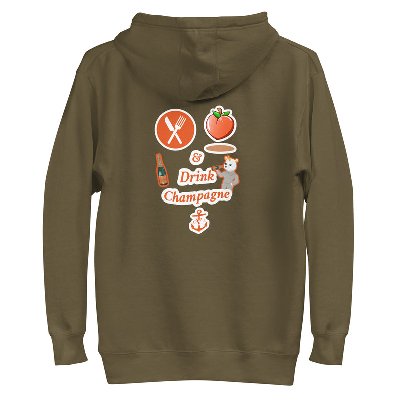 Petty Blanche "Eat a** & Drink Champagne" Unisex Hoodie