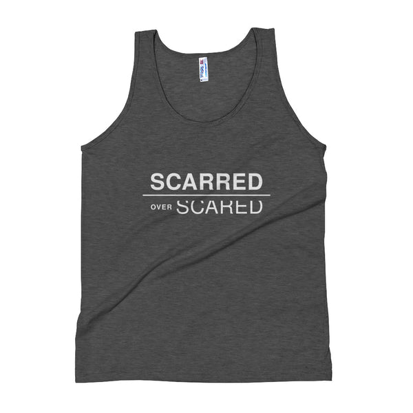SCARRED OVER SCARED Slice Unisex Tank Top