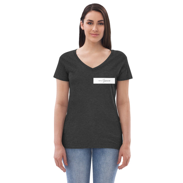 I am a Survivor Women’s recycled v-neck t-shirt