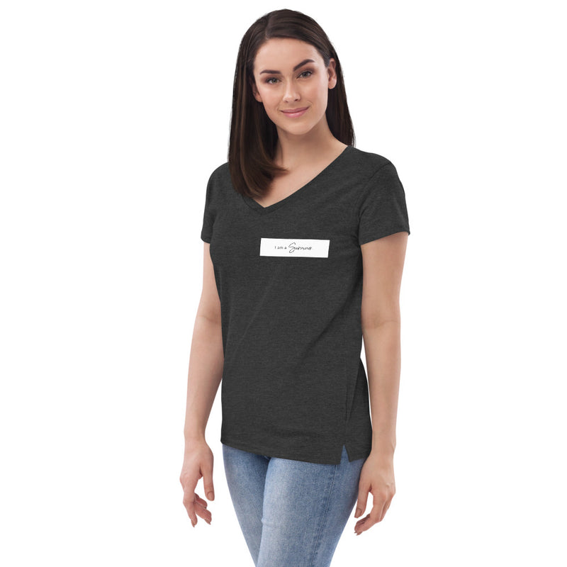 I am a Survivor Women’s recycled v-neck t-shirt