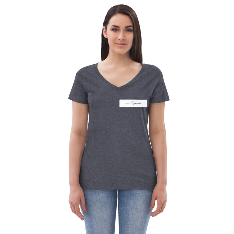 I am a Survivor Women’s recycled v-neck t-shirt