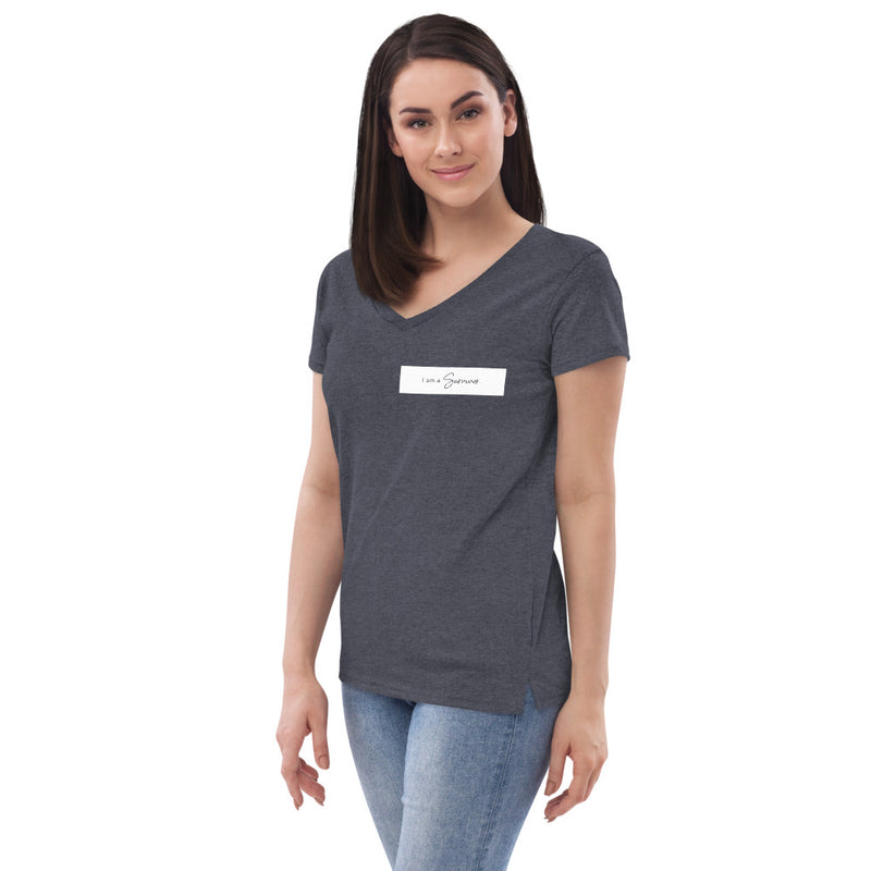 I am a Survivor Women’s recycled v-neck t-shirt